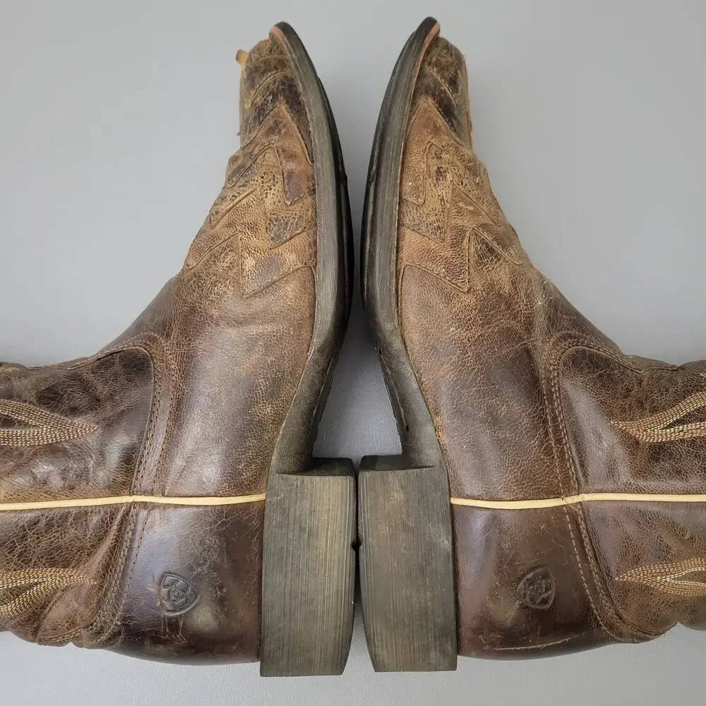 Ariat On Point Womens US 8.5 B Western Boots Brown Leather Mid-Calf